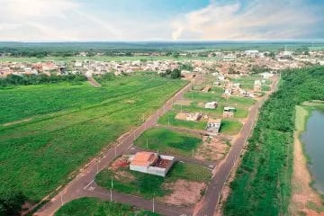 Vista aérea do terreno